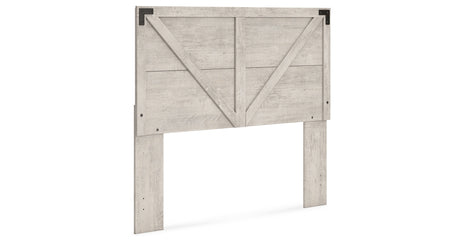 Shawburn Queen Crossbuck Panel Headboard with Dresser and Nightstand in Whitewash from Ashley - Luna Furniture