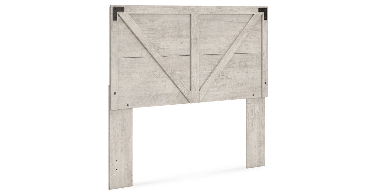 Shawburn Queen Crossbuck Panel Headboard with Dresser in Whitewash from Ashley - Luna Furniture