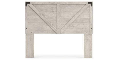 Shawburn Queen Crossbuck Panel Headboard with Dresser in Whitewash from Ashley - Luna Furniture