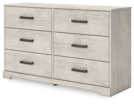 Shawburn Queen Platform Bed with Dresser and 2 Nightstands in Whitewash from Ashley - Luna Furniture