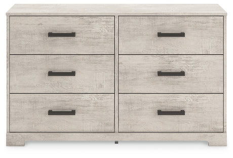 Shawburn Queen Platform Bed with Dresser and 2 Nightstands in Whitewash from Ashley - Luna Furniture