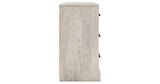 Shawburn Queen Crossbuck Panel Headboard with Dresser in Whitewash from Ashley - Luna Furniture