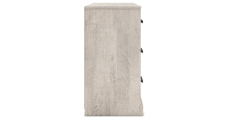 Shawburn Queen Crossbuck Panel Headboard with Dresser in Whitewash from Ashley - Luna Furniture