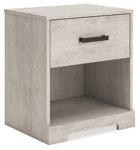 Shawburn Queen Platform Bed with Dresser and Nightstand in Whitewash from Ashley - Luna Furniture
