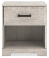 Shawburn Queen Platform Bed with Dresser and Nightstand in Whitewash from Ashley - Luna Furniture