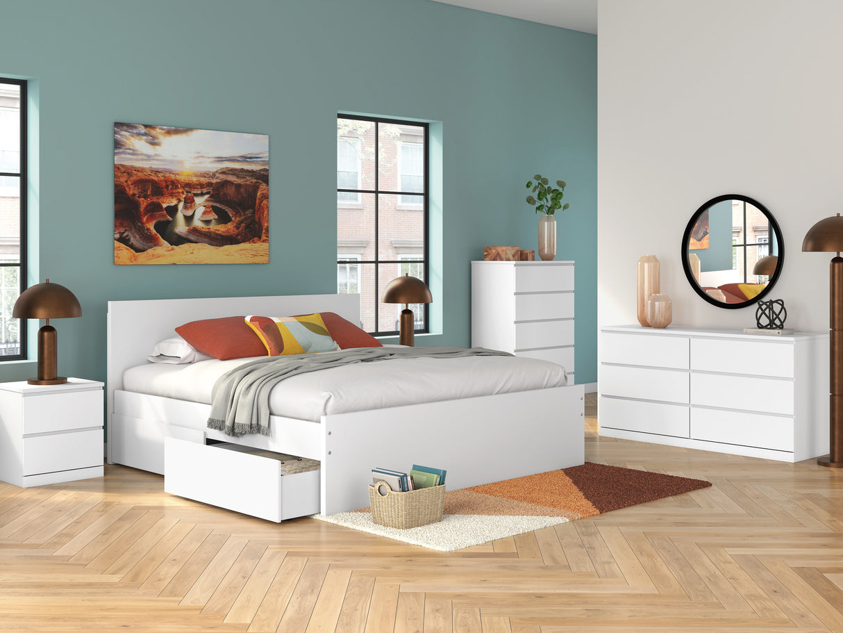 Onita White Storage Panel Platform Bedroom Set with 2 Drawers from Ashley - Luna Furniture
