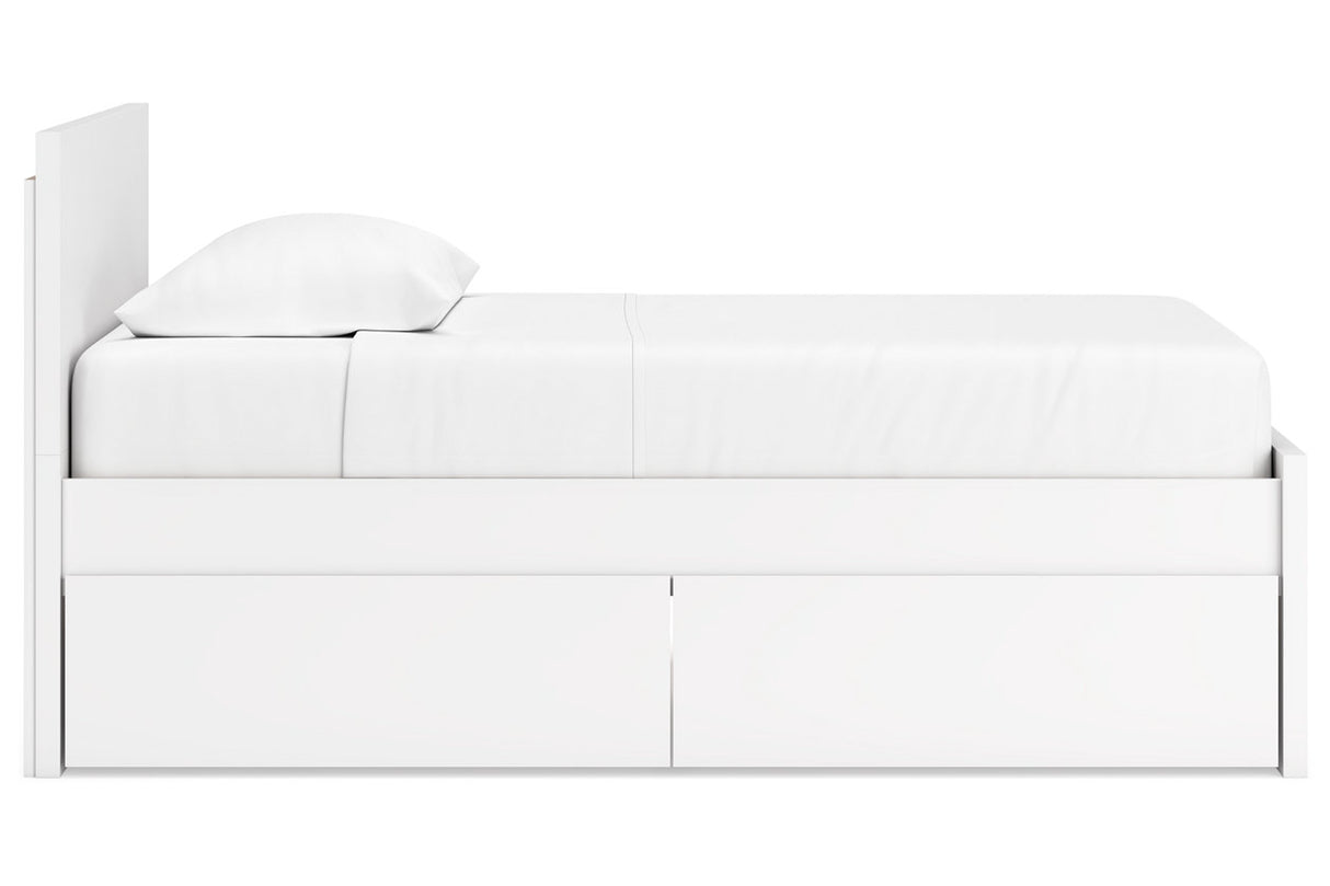 Onita White Twin Storage Platform Bed with 4 Drawers from Ashley - Luna Furniture