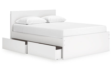 Onita White Queen Storage Platform Bed with 4 Drawers from Ashley - Luna Furniture