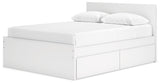 Onita White Queen Storage Platform Bed with 4 Drawers from Ashley Furniture - Luna Furniture