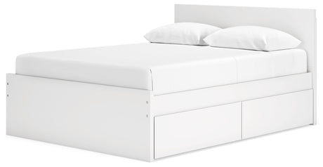 Onita White Queen Storage Platform Bed with 4 Drawers from Ashley Furniture - Luna Furniture