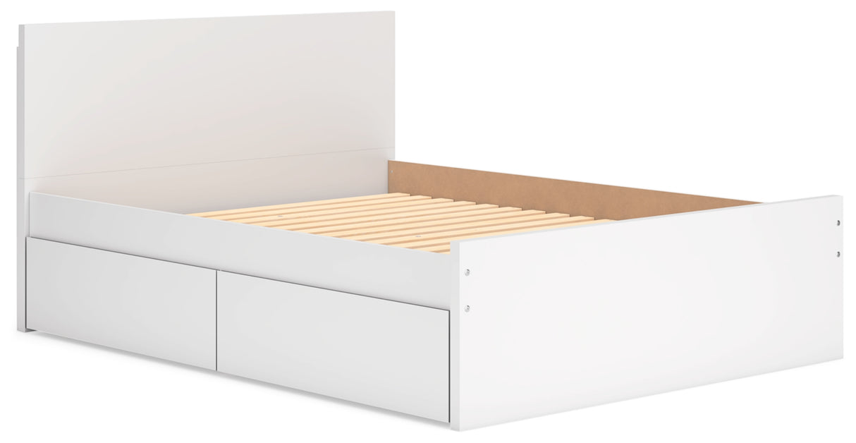 Onita White Queen Storage Platform Bed with 4 Drawers from Ashley Furniture - Luna Furniture