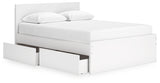 Onita White Queen Storage Platform Bed with 4 Drawers from Ashley Furniture - Luna Furniture