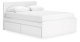 Onita White Queen Storage Platform Bed with 4 Drawers from Ashley Furniture - Luna Furniture