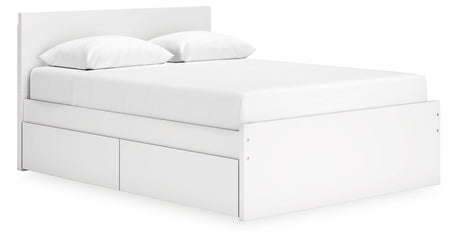Onita White Queen Storage Platform Bed with 4 Drawers from Ashley Furniture - Luna Furniture