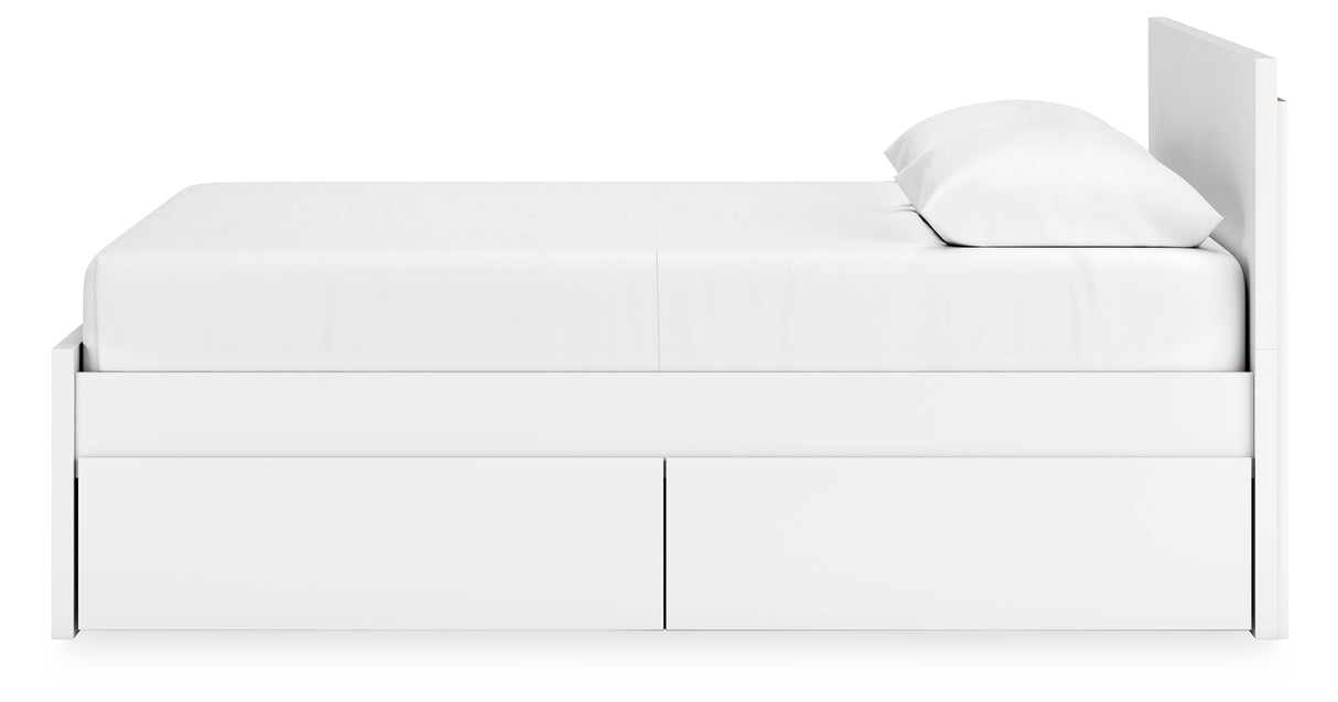 Onita White Queen Storage Platform Bed with 4 Drawers from Ashley Furniture - Luna Furniture