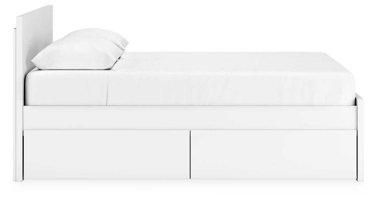 Onita White Queen Storage Platform Bed with 4 Drawers from Ashley Furniture - Luna Furniture