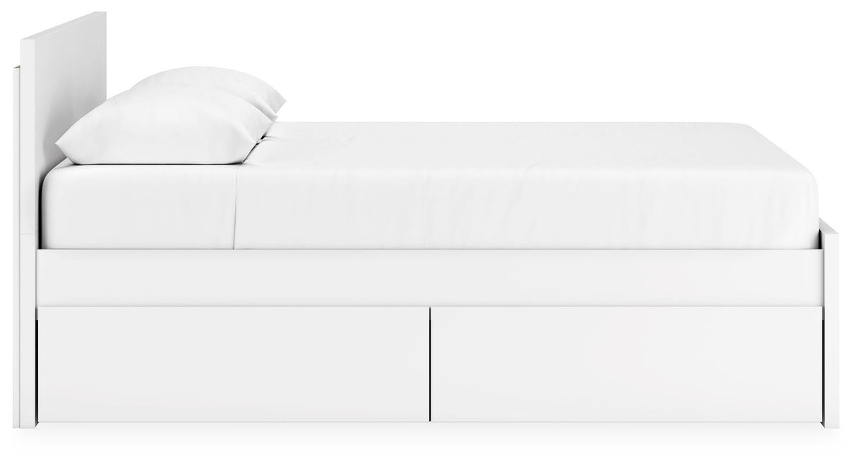 Onita White Queen Storage Platform Bed with 4 Drawers from Ashley Furniture - Luna Furniture