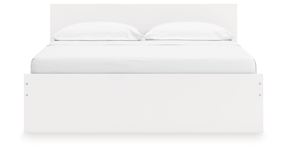 Onita White King Panel Platform Bed with Storage from Ashley Furniture - Luna Furniture