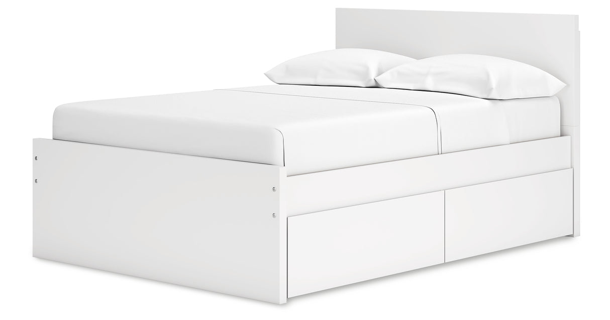 Onita White Full Storage Platform Bed with 4 Drawers from Ashley Furniture - Luna Furniture