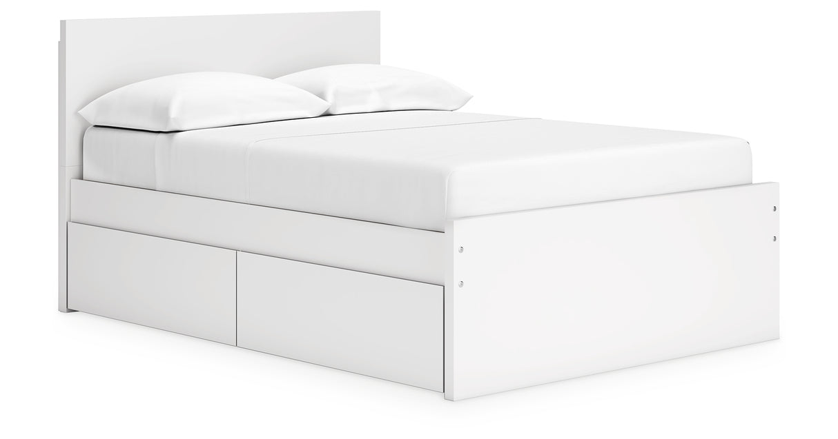 Onita White Full Storage Platform Bed with 4 Drawers from Ashley Furniture - Luna Furniture