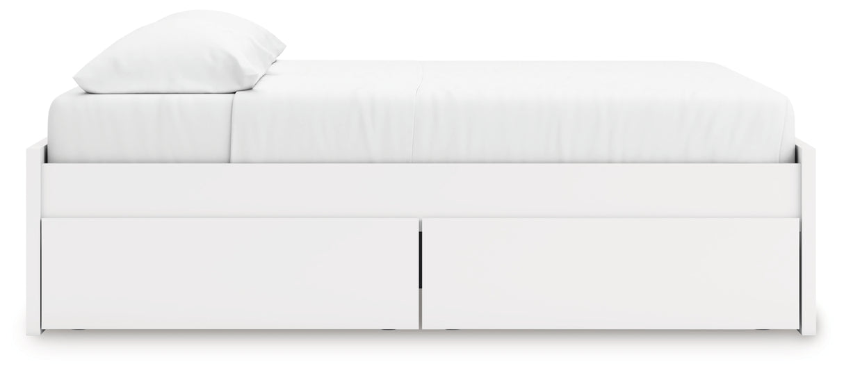 Onita White King Platform Bed with 1 Side Storage from Ashley Furniture - Luna Furniture