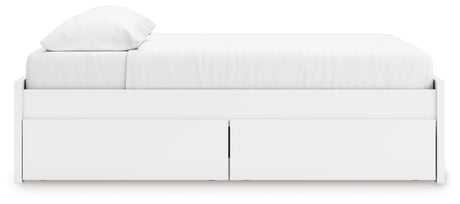 Onita White King Platform Bed with 1 Side Storage from Ashley Furniture - Luna Furniture