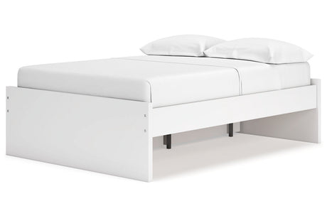 Onita White Full Platform Bed with 1 Side Storage