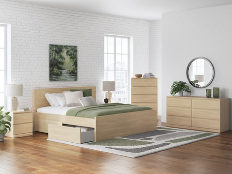 Onita Natural Storage Panel Platform Bedroom Set with 2 Drawers from Ashley - Luna Furniture
