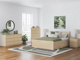 Onita Natural Full Storage Panel Platform Bedroom Set with 4 Drawers