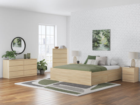 Onita Natural Storage Platform Bedroom Set with 4 Drawers from Ashley - Luna Furniture