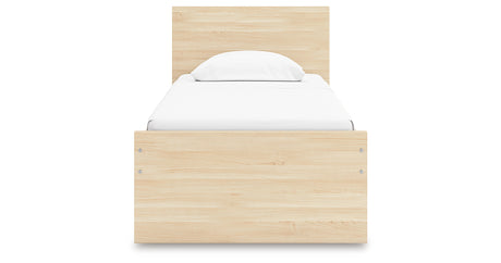 Onita Natural Twin Panel Platform Bed with 1 Side Storage from Ashley - Luna Furniture