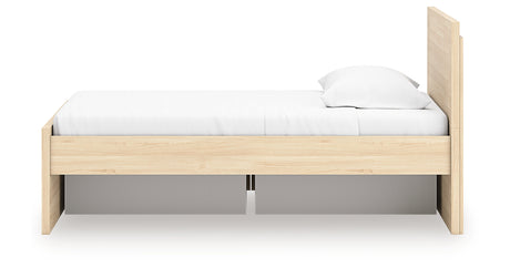 Onita Natural Twin Panel Platform Bed with 1 Side Storage from Ashley - Luna Furniture