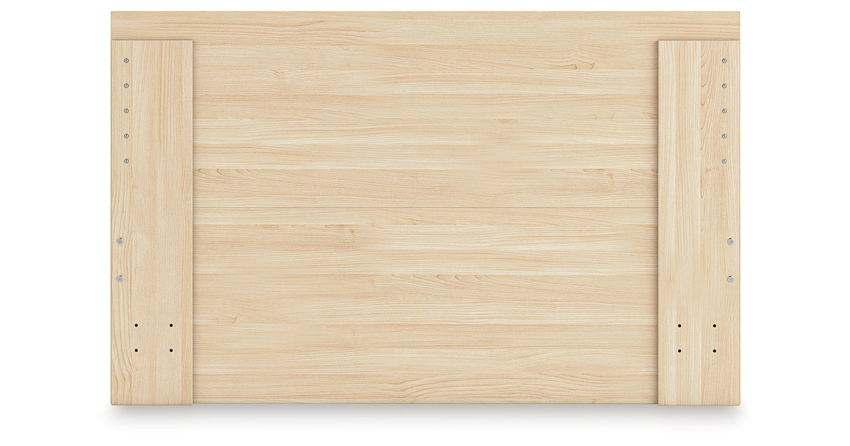 Onita Natural Queen Panel Platform Bed with 1 Side Storage from Ashley Furniture - Luna Furniture