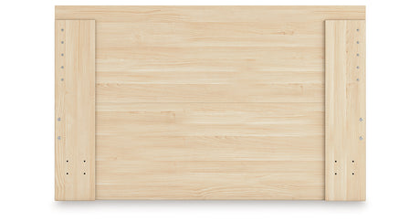 Onita Natural Queen Panel Platform Bed with 1 Side Storage from Ashley - Luna Furniture