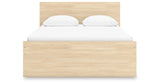 Onita Natural Queen Panel Platform Bed with 1 Side Storage from Ashley Furniture - Luna Furniture