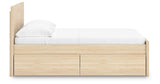 Onita Natural Full Panel Platform Bed with 1 Side Storage from Ashley Furniture - Luna Furniture