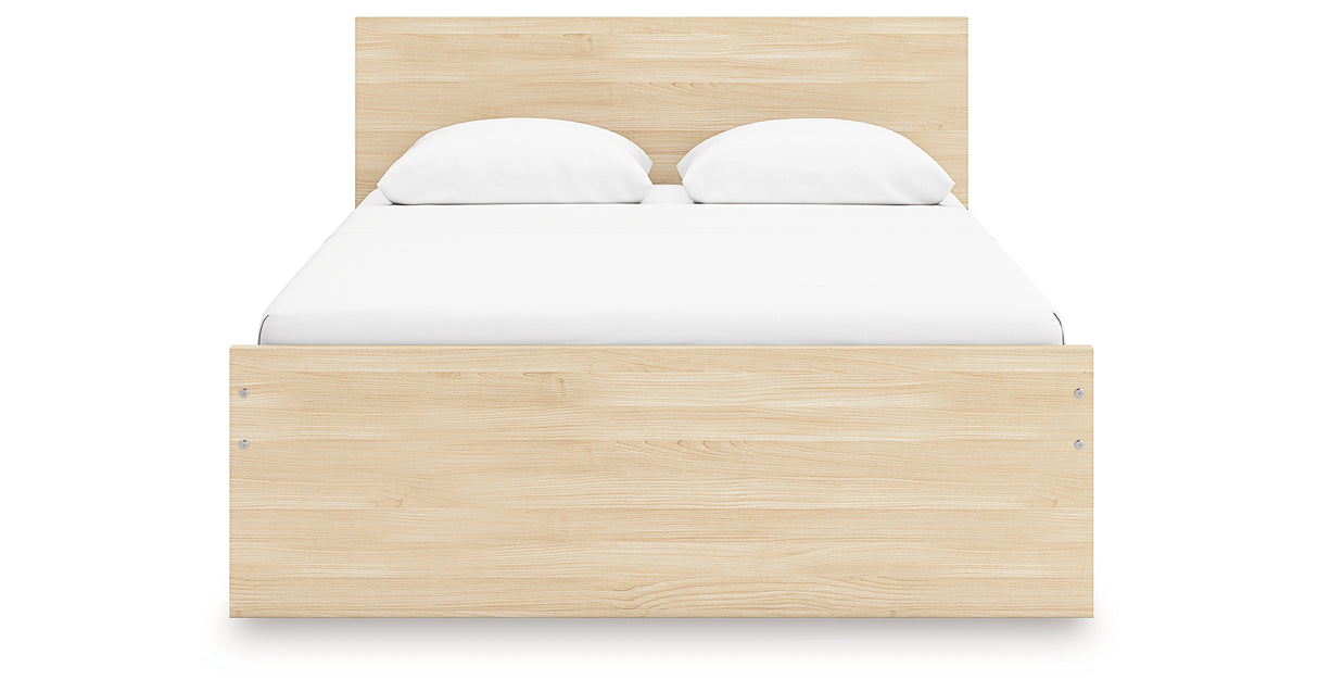 Onita Natural Full Panel Platform Bed with 2 Side Storage from Ashley Furniture - Luna Furniture