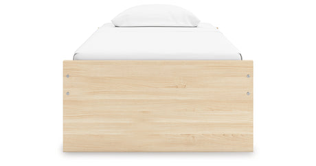 Onita Natural Twin Platform Bed with 1 Side Storage from Ashley - Luna Furniture