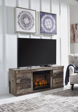Derekson Multi Gray TV Stand with Electric Fireplace from Ashley Furniture - Luna Furniture
