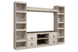 Willowton Whitewash 4-Piece Entertainment Center from Ashley - Luna Furniture
