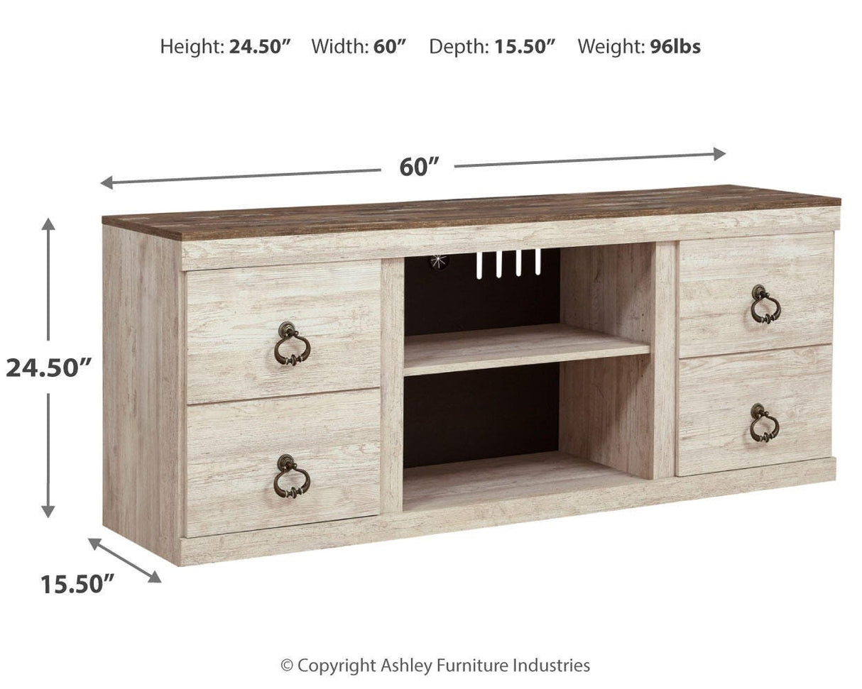 Willowton Whitewash 60" TV Stand from Ashley - Luna Furniture