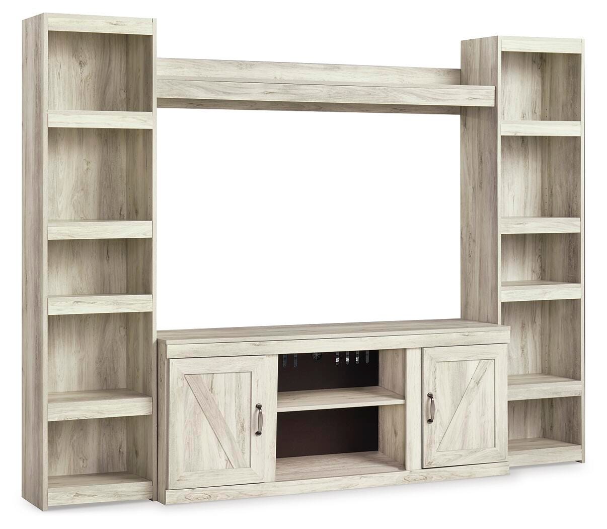 Bellaby Whitewash 4-Piece Entertainment Center from Ashley - Luna Furniture
