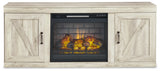 Bellaby Whitewash TV Stand with Electric Fireplace from Ashley - Luna Furniture