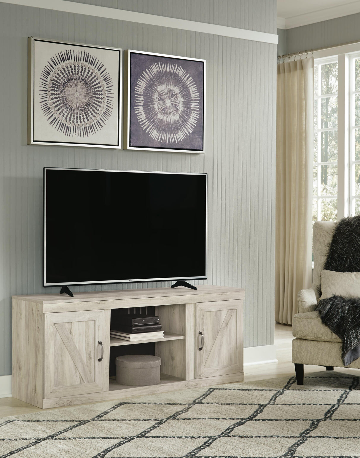 Bellaby Whitewash 60" TV Stand from Ashley - Luna Furniture
