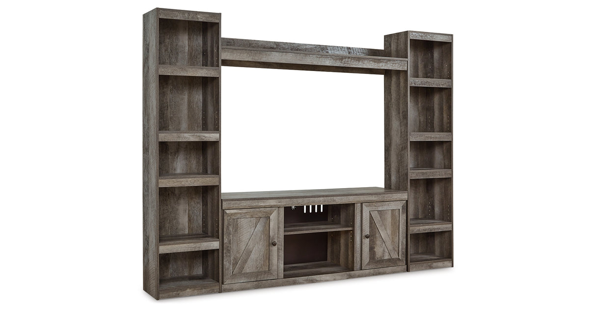 Wynnlow Gray 4-Piece Entertainment Center from Ashley Furniture - Luna Furniture