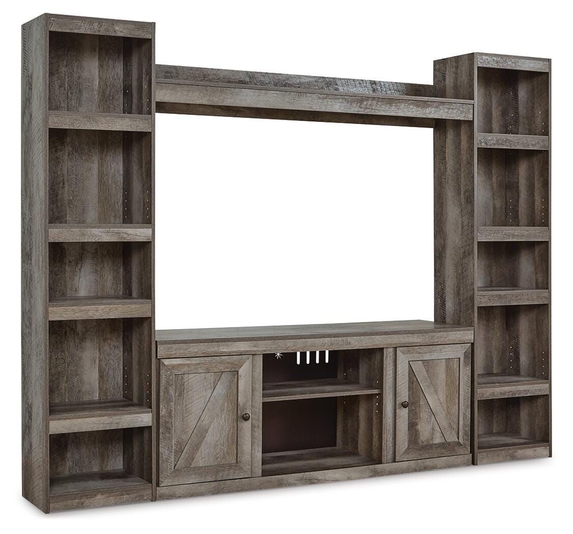 Wynnlow Gray 4-Piece Entertainment Center from Ashley Furniture - Luna Furniture