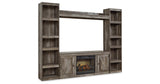 Wynnlow Gray 4-Piece Entertainment Center with Electric Fireplace from Ashley Furniture - Luna Furniture