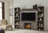 Wynnlow Gray 4-Piece Entertainment Center with Electric Fireplace from Ashley Furniture - Luna Furniture