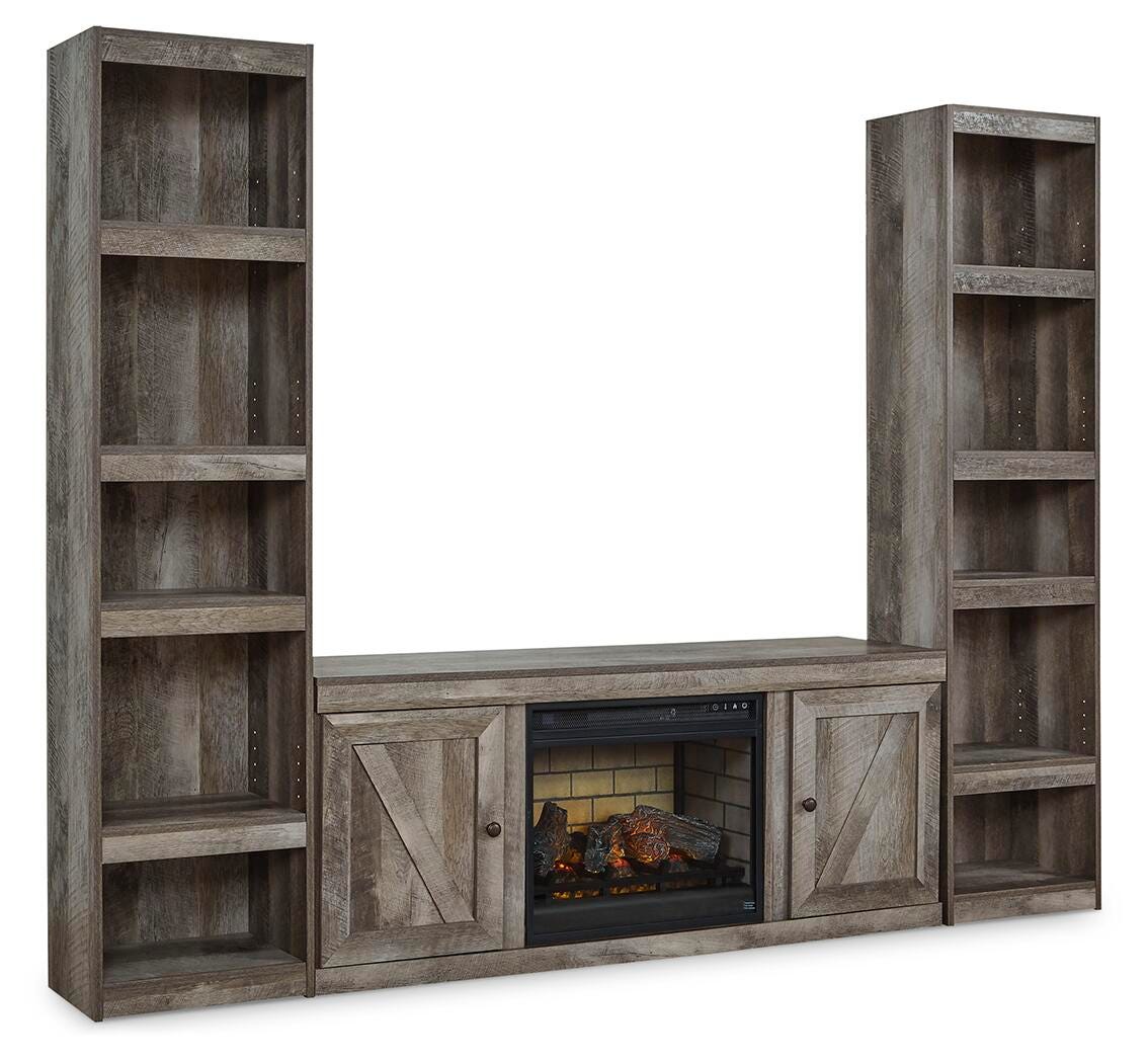 Wynnlow Gray 3-Piece Entertainment Center with Electric Fireplace from Ashley Furniture - Luna Furniture