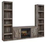 Wynnlow Gray 3-Piece Entertainment Center with Electric Fireplace from Ashley Furniture - Luna Furniture